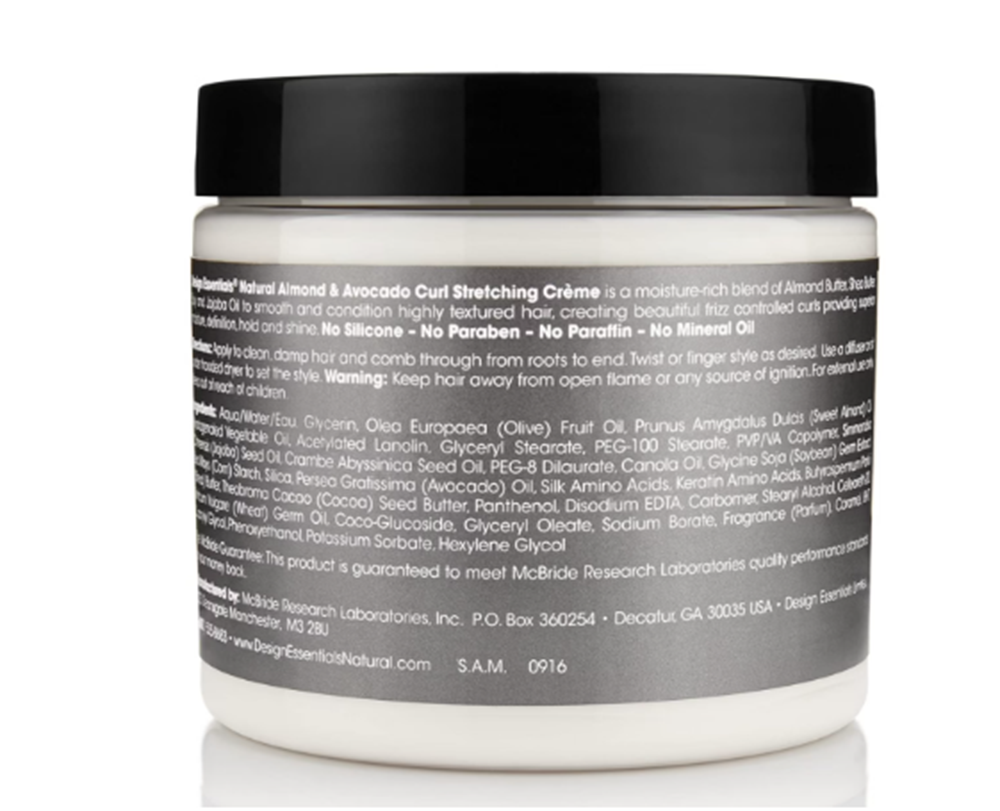 Natural Almond and Avocado Curl Stretch creme 16oz.