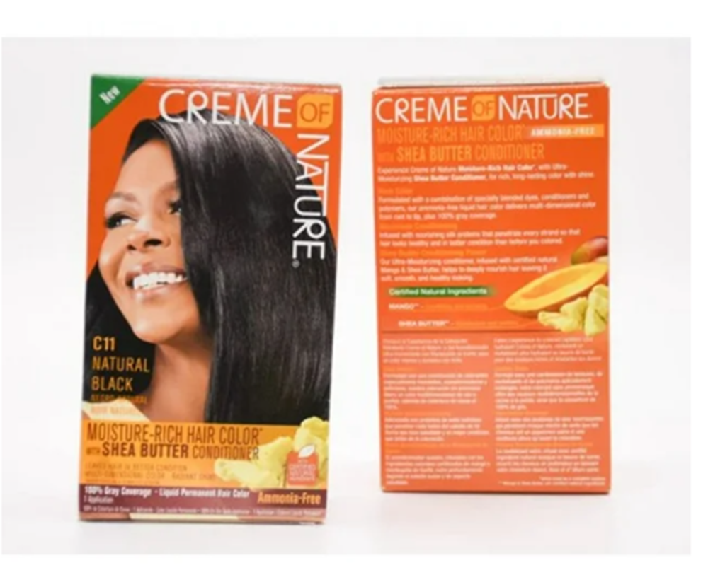 Creme of Nature Moisture Rich Permanent Hair Color C11 Natural Black, C10 Jet Black and Honey Blond C41 1 Ea