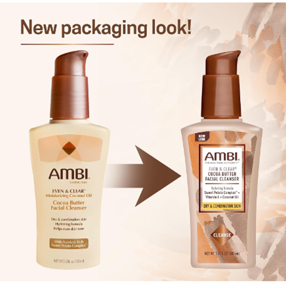 Ambi Even & Clear Cocoa Butter Facial Cleanser.