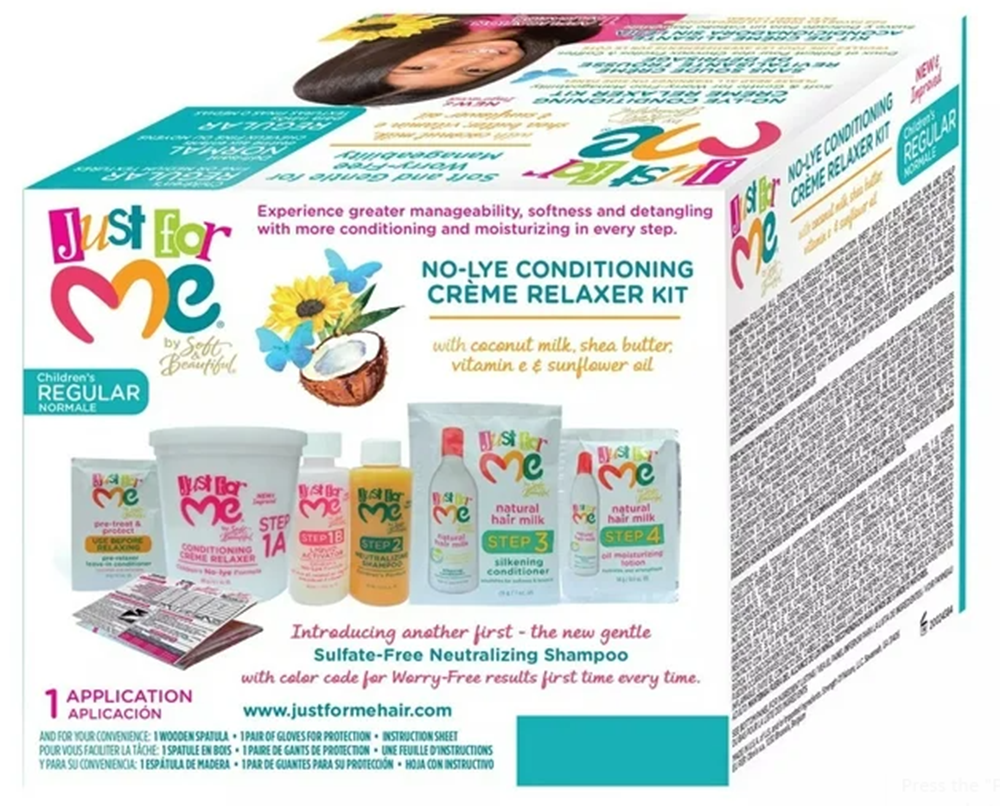 Just For Me No Lye Conditioning Creme Relaxer Super and Regular kit 6EA/CS