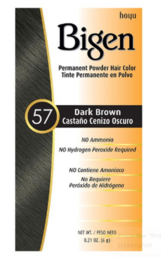 COLOR POWDER #57 - Dark Brown- 0.21oz.